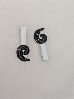 5/$35 Miraculous Ladybug Goat Hair Clips – Black & White Spiral Accessories